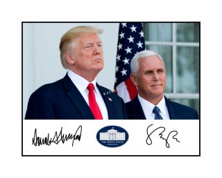 Donald Trump & Mike Pence 8x10 Signed photo print United States MAGA 2020 2