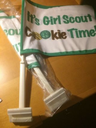 2 Girl Scout Cookie Car Flag/banners,  4 Balloons,  2 Sock Purses,  Pencil Set