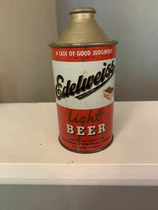 Edelweiss Light Beer Irtp Cone Top Beer Can Chicago,  Illinois.