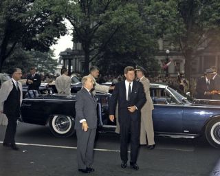 President John F.  Kennedy And Peru Leader At Blair House 8x10 Photo
