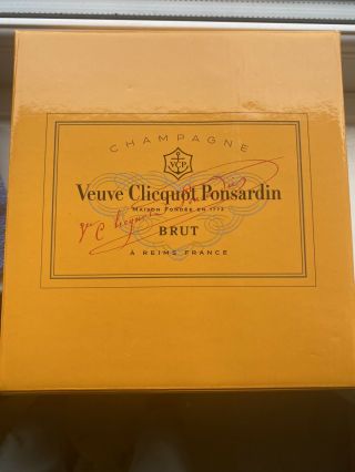 Veuve Clicquot Champagne Glasses Trendy Real Glass Not Acrylic Set Of 4 Boxed