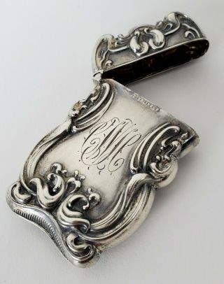Antique Art - Nouveau Sterling Silver Vesta Case Match Box Matchsafe W/ Striker