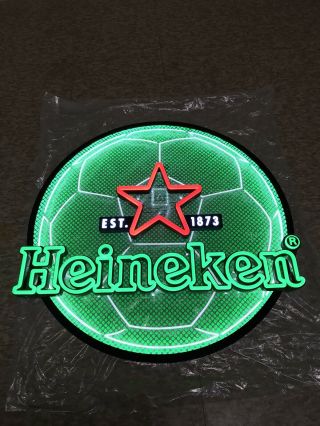 Heineken Soccer Ball Led 27 " Beer Bar Sign Light Est 1873,