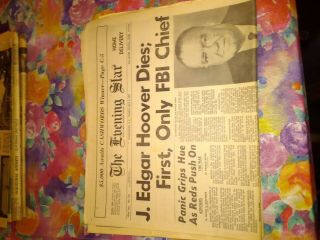 The Evening Star May 2,  1972 J Edgar Hoover