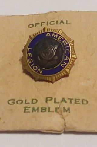 Vtg.  Official American Legion Gold Plated Emblem Lapel Pin Tie Tack