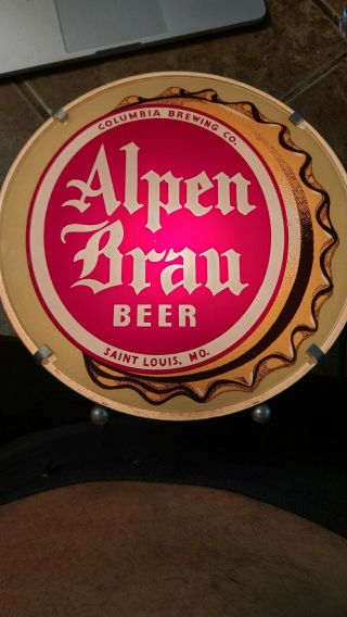 Vintage Alpen Brau •lighted Beer Sign Columbia St.  Louis Missouri