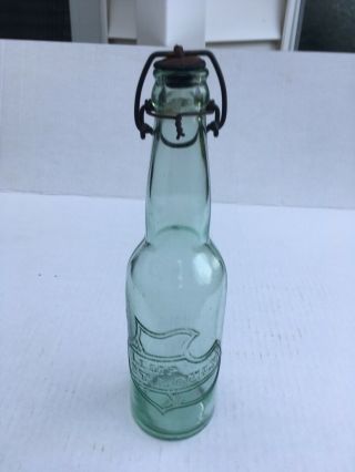 Pre Prohibition Beer Bottle Lemp St.  Louis Pale Aqua Green Lightening Stopper