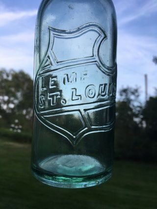 Pre Prohibition Beer Bottle LEMP ST.  LOUIS Pale Aqua Green Lightening Stopper 2