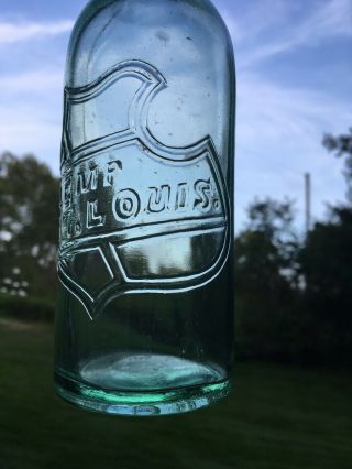 Pre Prohibition Beer Bottle LEMP ST.  LOUIS Pale Aqua Green Lightening Stopper 3
