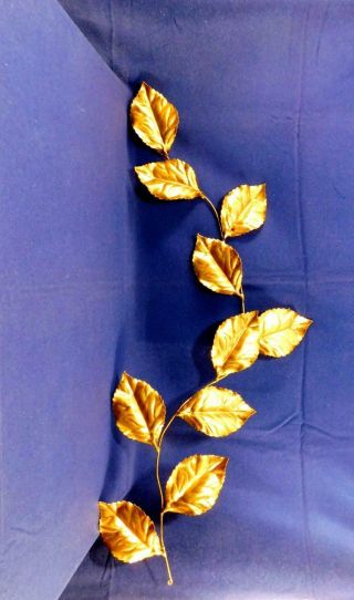 Mid Century Mod Fabulous Wall Hanging Of Golden Leaves Italian C.  Jere Style