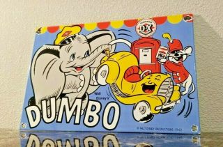 Vintage Dumbo Porcelain Walt Disney Gasoline Mickey Mouse Service Gas Pump Sign
