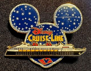 Retired 2000 Disney Cruise Line Mickey Mouse Head Starry Night Pin