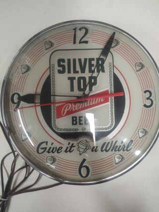 Silver Top Premium Beer Pam Clock Duquesne Brewing Vintage Rare 1957