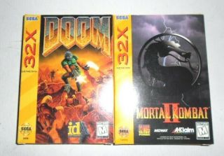 Vintage Doom & Mortal Kombat Ii 2 Sega 32x Boxes One Adult Owner Only