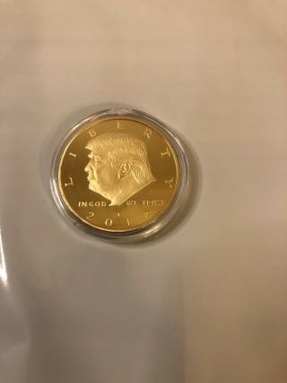 2017 Donald Trump Official Presidential 24k Gold Plated Tribute Coin