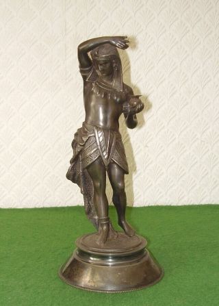 Antique Statue Female Figure Art Deco Egyptian Meriden B Company Circa 1900