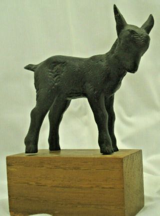 Jakob Fehrle Art Deco Cast Iron Kid Goat Sculpture 1930 