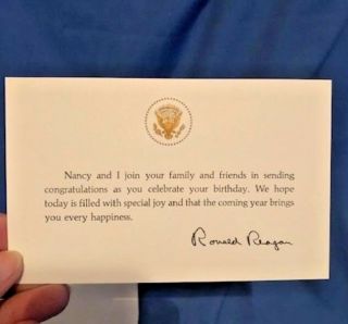 Ronald Reagan White House Birthday Card With Seal and White House Envelope 2