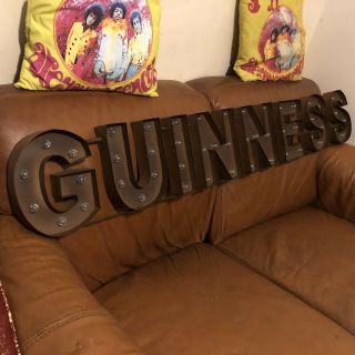 Guinness Huge Lighted Led Sign Irish Beer Distressed Bar,  Game Room