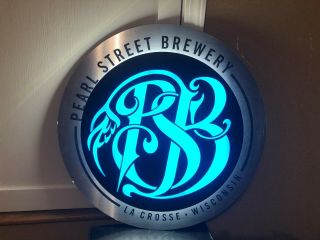 Pearl Street Brewery Led Beer Bar Sign Man Cave Brewing Company Wisconsin
