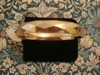 Vintage 1/5 9ct Yellow Rolled Gold: Glittering Faceted Opening Bangle