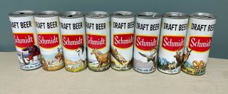 Schmidt Sports Scene Draft Beer 16 Oz Pull Top Beer Can Set - Complete -
