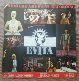 Vintage Evita The Musical Poster - Premiere American Recording Mca