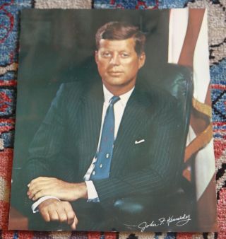 President John F Kennedy Jfk Vintage Quality Glossy Photo Portrait 12x10