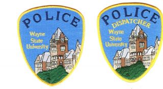 Campus Police Patch Wayne State University Detroit Michigan Officer And Dispatch