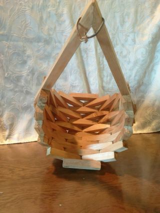 Vintage Mid Century Modern Hanging Plant Holder Shelf Basket