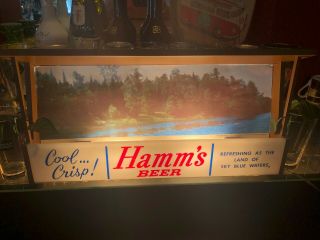 Scarce 1950s Breweriana: Lighted Vintage Hamms Beer Lake Scene Sign -