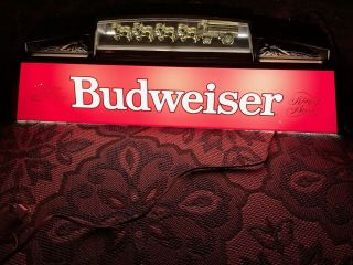 Vintage Budweiser Red Hanging Pool Table Light With Clydesdale Horses -