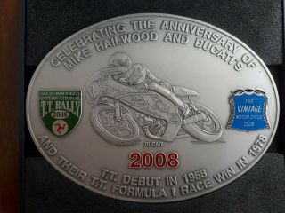 Vintage Motorcycle Plaque Isle Of Man Mike Hailwood Ducati Iom Tt Race Win 1978