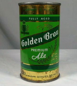 Golden Brau Premium Ale Flat Top Beer Can Harvard Brewing Co.  Lowell Ma 72 - 19