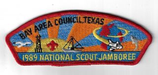 1989 National Scout Jamboree Jsp Bay Area Council,  Texas Red Bdr.  [ga - 759]