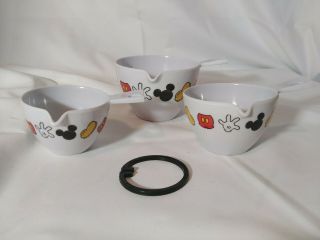 Disney Mickey Mouse Parts Measuring Cups Set Of 3 Retired 1/3,  1/2,  1 Cups