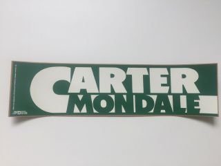 Vintage 1976 President Jimmy Carter Presidential Campaign Bumper Sticker Mondale