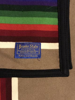 Vintage Beaver State Pendleton Wool Blanket Striped