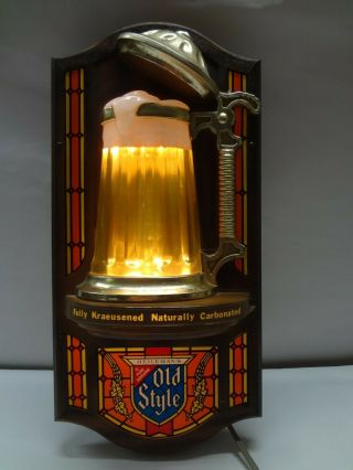 Vintage Old Style Beer Motion Bubbler German Stein Mug Light Bar Sign
