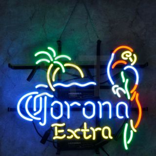 17 " X14 " Parrot Corona Extra Neon Sign Light Beer Bar Pub Wall Decor Art Visual