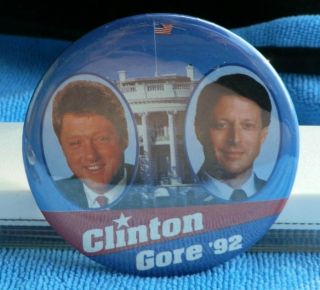 Bill Clinton For President 1992 Al Gore Jugate Campaign Button