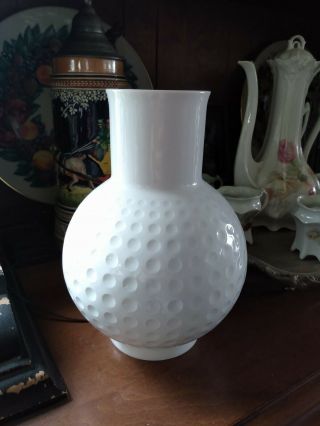 Arzberg Löffelhardt 1960s Golf Ball Vase Op / Pop Art Eames Era MCM White 7.  5 