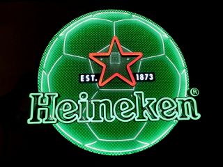 Rare Heineken Soccer Ball Led 27 " Beer Bar Sign Light Est 1873