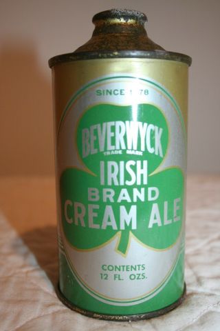 Beverwyck Irish Brand Cream Ale 12 Oz.  1940 Irtp Lp Cone Top From Albany,  Ny.