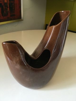 Modern Sculptural Biomorphic Organic Frankoma 1958 Pottery Vase