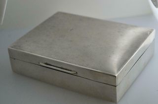 Vintage Sterling Silver Wood Cigarette Trinket Case Box Humidor A43