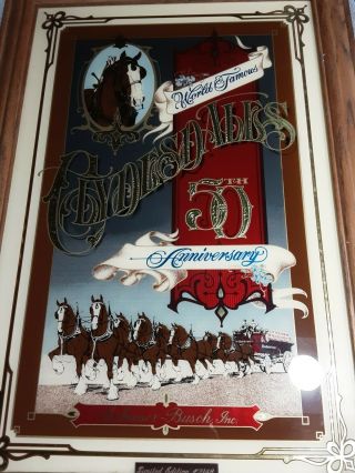 Budweiser Red Clydesdales 50th Anniversary Limited Edition Sign
