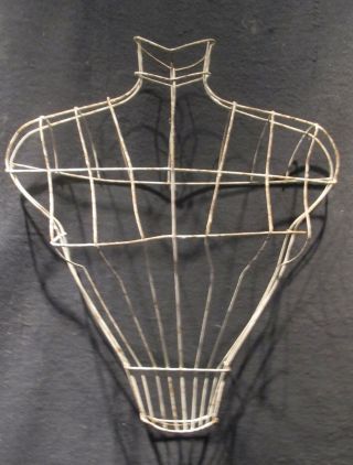 Vintage 1950s Mannequin Blouse Form Store Display Caged Wire 2