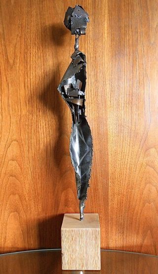 Brutalist Abstract Max Kreg 21” Metal Art Sculpture Mid Century Modern Style