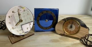 3 Vintage Art Deco General Electric,  Seth Thomas Clocks Parts